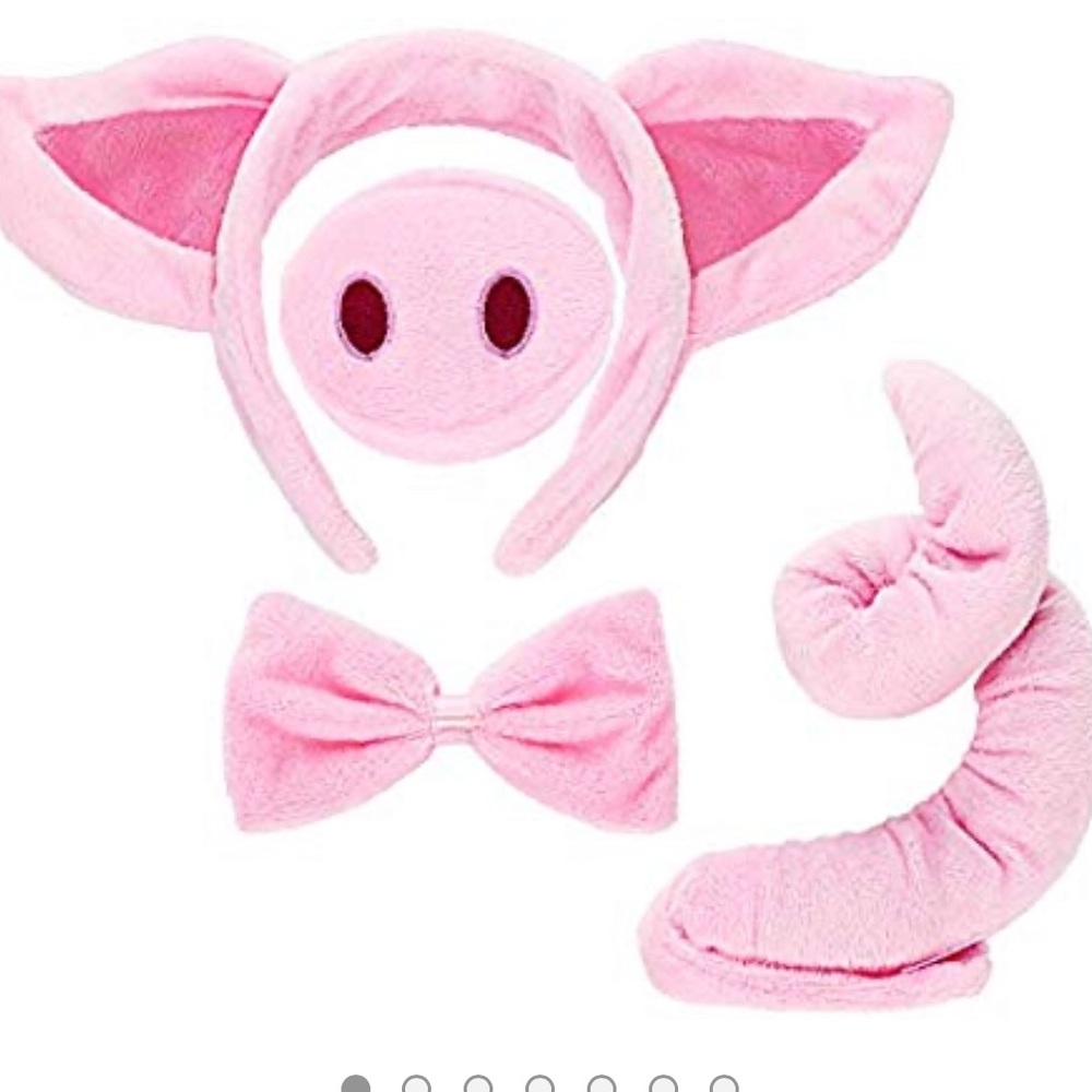 Pink pig ears tail and nose